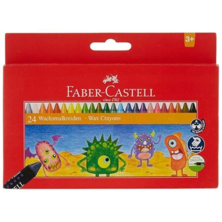 School Stationery Supplies Faber-Castell Wax Crayons 24 Color 90mm - Image 1