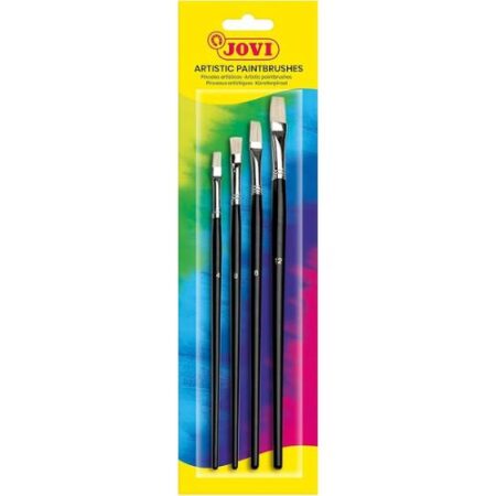 Jovi Soft- Hair Brush Flat 4Pc (4,6,8,12) - Image 1