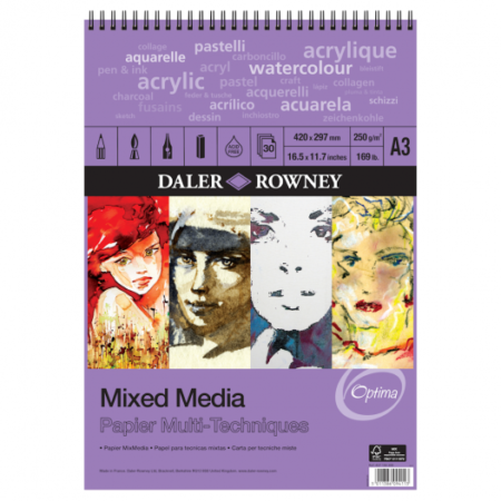 Daler-Rowney Optima Mix Media Wb Pad 250G A2 30Sheet - Image 2