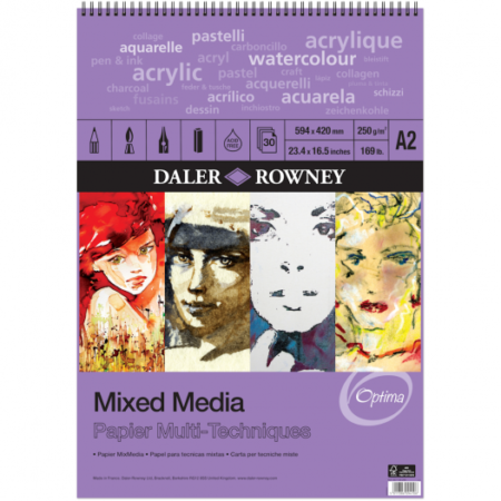 Daler-Rowney Optima Mix Media Wb Pad 250G A2 30Sheet - Image 1