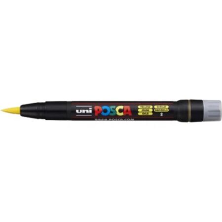 Posca Marker 350 Pcf Brush Tip 1-10Mm Yellow - Image 1