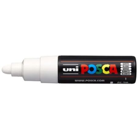 Posca Marker 7M Large 5Mm Bullet Tip White - Image 1