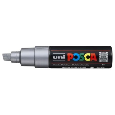 Posca Marker 8K Broad Chisel Tip Silver - Image 1