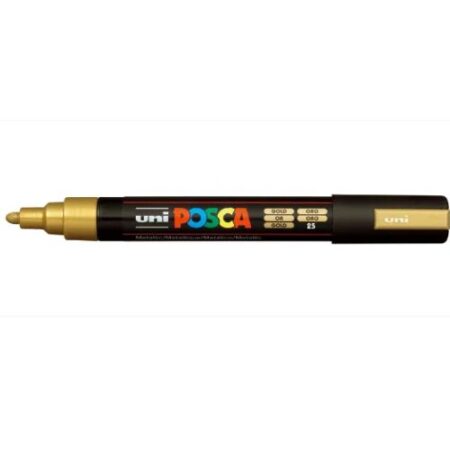 Posca Marker 5M Medium 1.8-2.5Mm Bullet Tip Gold - Image 1