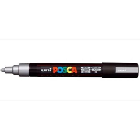 Posca Marker 5M Medium 1.8-2.5Mm Bullet Tip Silver - Image 1