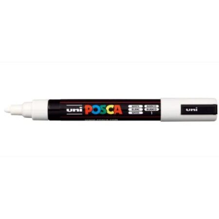 Posca Marker 5M Medium 1.8-2.5Mm Bullet Tip White - Image 1