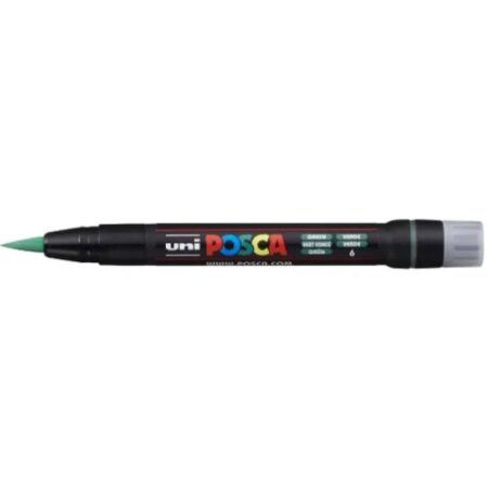 Posca Marker 350 Pcf Brush Tip 1-10Mm Green - Image 1