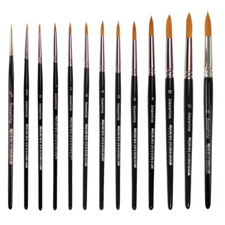 Golden Synthetic Brush - Pointed 3 of each 13 sizes