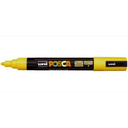 Posca Marker 5M Medium 1.8-2.5Mm Bullet Tip Bright Yellow - Image 1