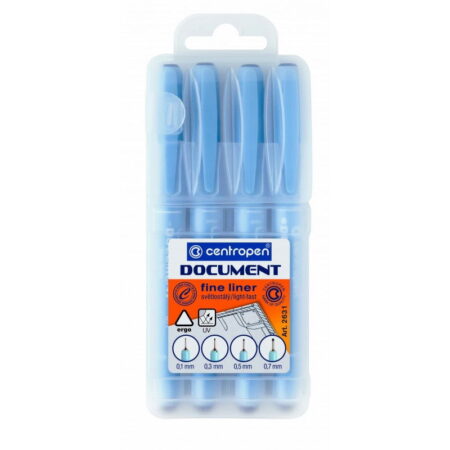 School Stationery Supplies Kin Fineliner Black Permanent Set Of 4 0.25 0.5 0.75 1Mm - Image 1