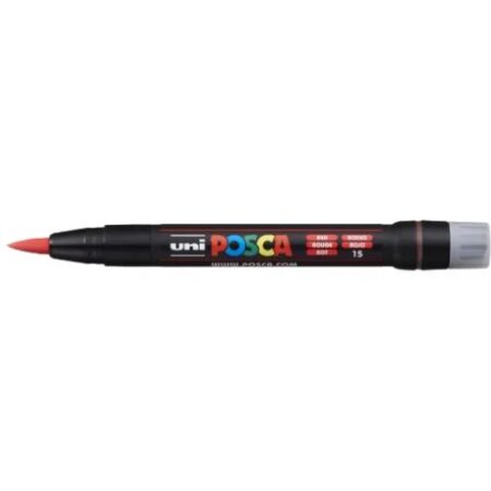 Posca Marker 350 Pcf Brush Tip 1-10Mm Red - Image 1