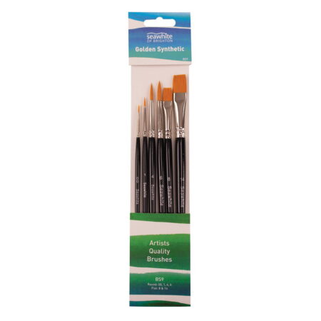 Golden Synthetic Brush Set Of 6: 00 1 4 6 8 14 - Image 1