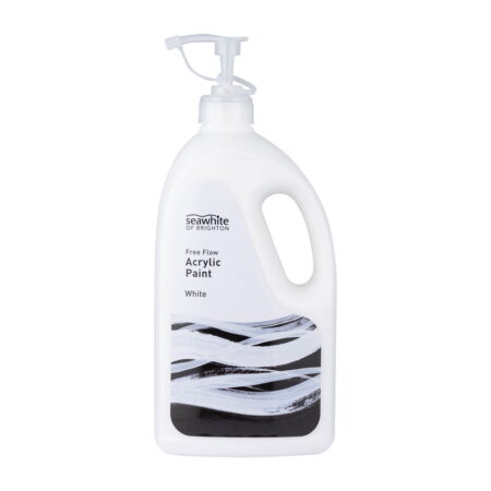 2000Ml Freeflow Acrylic Paint Bottle With Pump White - Image 1