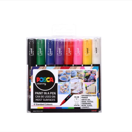 Posca Marker Set Of 8 Colours Extra Fine 1M - Image 1