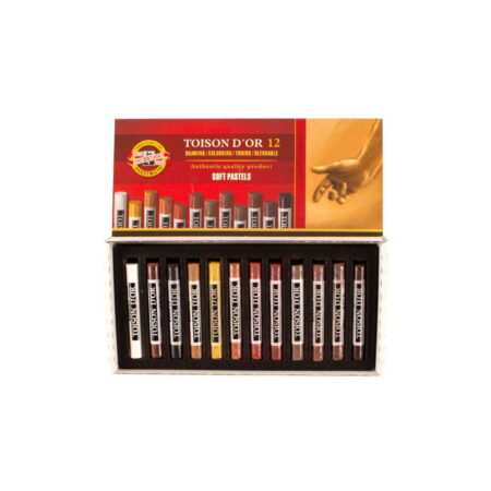 Toison D'Or Chalk Pastels - Pack Of 12 Browns Includes Red Browns - Image 1