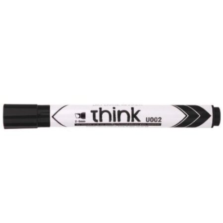 School Stationery Supplies Deli Think Whiteboard Marker Chisel Tip, U002, 2-5MM Pack Of 12 Pcs - Image 1